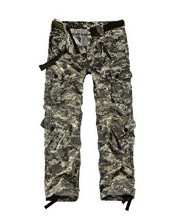 Leward Herren Cargohose mit 8 Taschen, Wildbaumwolle, Militär-Stil, Cargo-Camouflage, für Kampfarbeit, Cargo-Hose - - 46 von Leward