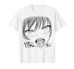 Lewd Anime Ecchi Hentai Mädchen T-Shirt, Hemd Ahegao Gesicht von Lewd Manga Anime Hentai Otaku Geschenk