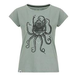Lexi&Bö Damen T-Shirt Nautical Octopus mit maritimem Kraken Aufdruck vom Taucher Brand hochwertiger Bio-Baumwolle von Lexi&Bö