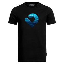 Lexi&Bö Sea Surface Logo T-Shirt Herren in schwarz mit Taucher-Motiv-Print aus Bio-Baumwolle, Faire Kleidung vom Streetwearlabel für Taucher von Lexi&Bö