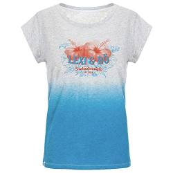 Lexi&Bö Tropical Flowers Damen T-Shirt coolem Farbverlauf und tropischem Blumenprint von Lexi&Bö