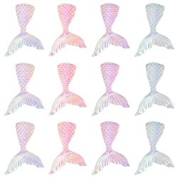 LiQunSweet 30 Stück Fischschwanz-Imitat, leuchtende, transparente Harz-Cabochons, leuchten im Dunkeln, Nohole-Perlen für Schmuck, Handyhüllen, Schuhe, 4 Farben von LiQunSweet