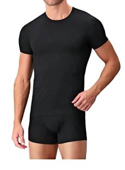 Liabel Angebot 3-6 Stück - Unterhemd für Herren, aus Baumwolle, Rundhalsausschnitt, elastisch, 03858 23, 3 Stück schwarz, Large von Liabel