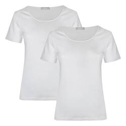 Liabel Damen Unterhemden T-Shirt Rundhalsausschnitt warm Baumwolle 2er Pack, Art. 2828-26 Weiß 3 von Liabel