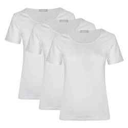Liabel Damen Unterhemden T-Shirt Rundhalsausschnitt warm Baumwolle 3er Pack, Art. 2828-26 Weiß 3 von Liabel