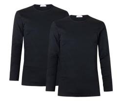 Liabel Herren Langarm Shirt Thermo Cotton Rundhals, Art. 2855-333, 2er Pack Schwarz XL von Liabel