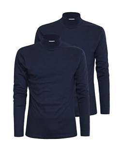 Liabel Herren Langarmshirt Basic mit Rollkragen Interlock Baumwolle 2er Pack, Art. 2828-163 Blau XXL von Liabel