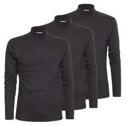 Liabel Herren Langarmshirt Basic mit Rollkragen Interlock Baumwolle 3er Pack, Art. 2828-163 Rauch M von Liabel