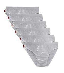 Liabel Herren Slips Unterhosen aus natürlicher Baumwolle, Art. 959 6er Pack, Weiß, 4 (M) von Liabel