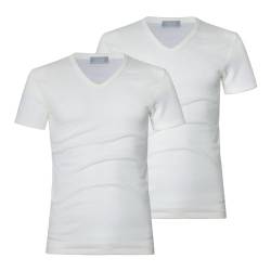Liabel Herren T-Shirt Wolle V-Ausschnitt Art. 5110-53, 2er Pack Weiß M von Liabel