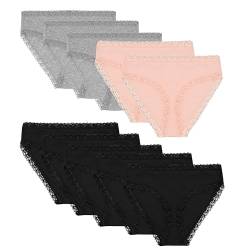 Libella 10er Pack Damen Unterhosen Baumwolle-Slip Damen Spitze Atmungsaktive S 3302 BGP von Libella