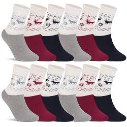 Libella 12 Paar Damen Thermo-Socken Wintersocken Baumwolle mehrfarbig,12er-pack-92257,35-38 von Libella