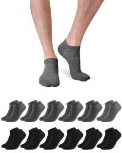 Libella 12 Paar Schwarze Sneaker Socken Damen 35-38 baumwolle socken schwarz damen 35-38,Füßlinge Socken Damen 35-38,Atmungsaktive Socken Damen,Kurze Socken Damen 35-38 von Libella