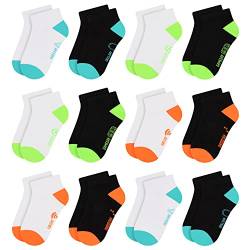 Libella 12er Kinder Jungen Sneaker Socken Kids Füßlinge Sneakersocken bunt 2119 31-34 von Libella