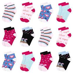 Libella 12er Kinder Mädchen Socken Kids Strümpfe Kindersocken bunt 2118 23-26 von Libella