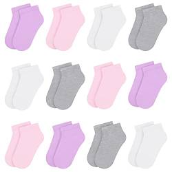 Libella 12er Kinder Mädchen Socken Nahtlose und Streifen Kids Füßlinge Sneakersocken bunt 2805 23-26 von Libella