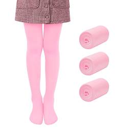 Libella 3er Pack Ballett Strumpfhose für Mädchen Tanzstrumpfhose mit Fuß 80 DEN Blickdicht Mikrofaser Farbig 27251 Pink 110-116 von Libella