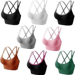 Libella 3er Pack Damen Bustier Bralette Sport BH Wohlfühl-BH Sportliche Comfort BH Gepolsterter Push UP Stützfunktion verstellbare Träger Ohne Bügel Yoga Fitness 3765 Schwarz SM von Libella