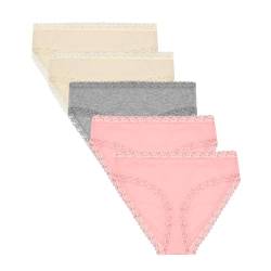 Libella 5er Pack Damen Unterhosen Baumwolle-Slip Damen Spitze Atmungsaktive L HGP von Libella