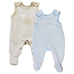 Libella Baby Jungen Strampler mit Aufdruck Spruch Elefanten Delfin Gemustert aus Samt 2er Pack 7101 BEU 68 von Libella