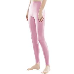 Libella Damen Lange Leggings bunt mit Hohe Taille Slim Fit Fitnesshose Sport aus Baumwolle 4108 Baby Pink 2XL von Libella