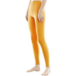 Libella Damen Lange Leggings bunt mit Hohe Taille Slim Fit Fitnesshose Sport aus Baumwolle 4108 Gelb 3XL von Libella
