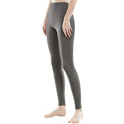 Libella Damen Lange Leggings bunt mit Hohe Taille Slim Fit Fitnesshose Sport aus Baumwolle 4108 Grau 3XL von Libella