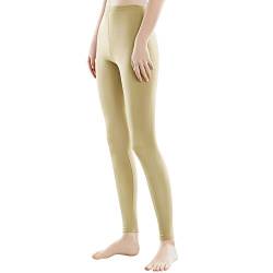 Libella Damen Lange Leggings bunt mit Hohe Taille Slim Fit Fitnesshose Sport aus Baumwolle 4108 beige 3XL von Libella