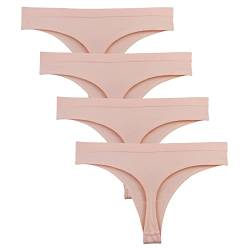 Libella Damen Taillenslip Mikrofaser Bikinislip Unterwäsche Nahtlos Tiefer Bund hell Pink 4er Pack 3909ROLXL-4 von Libella