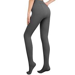 Libella Damen Thermo Strumpfhosen gefütterte Fleece Pantyhose Winter warm blickdichte Thermostrumpfhose Leggings Kuschel seamless dicke Plüsch Mehrfarbig 4152 Grau L von Libella