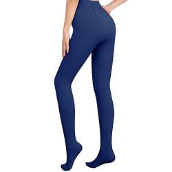 Libella Damen Thermo Strumpfhosen gefütterte Fleece Pantyhose Winter warm blickdichte Thermostrumpfhose Leggings Kuschel seamless dicke Plüsch Mehrfarbig 4152 Mariene Blau S von Libella