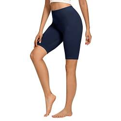 Libella Radlerhose Damen Kurze Leggings Baumwolle High Waist Shorts Blickdicht Sommer Sportshorts Dunkelblau 4165 L von Libella