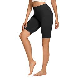 Libella Radlerhose Damen Kurze Leggings Baumwolle High Waist Shorts Blickdicht Sommer Sportshorts Schwarz 4165 XL von Libella