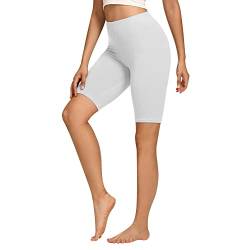 Libella Radlerhose Damen Kurze Leggings Baumwolle High Waist Shorts Blickdicht Sommer Sportshorts Weiß 4165 S von Libella