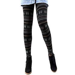 Libella Winterleggings Skinny Thermoleggings Laufhose Norweger mit Weihnachtsmotiven Teddy-Innenfleece Frauen/Mädchen 4145A von Libella