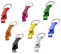 8 Bunte Schlüsselanhänger Schlüsselring mit Flaschenöffner Kapselheber Dosenöffner Anhänger beschriftbar Mehrfarbig von Libetui