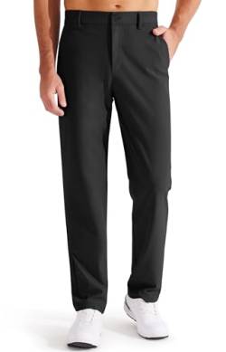 Libin Golfhose Herren Lang Anzughose Stretch Regular Fit Stoffhose Chino Hose Herren für Männer 73cm Innenlänge Schwarz 36W x 29L von Libin