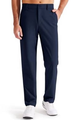 Libin Golfhose Herren Lang Chino Hose Herren Regular Fit Stretch Anzughose Business Hose Bequeme Stoffhose für Männer mit 4 Taschen 78cm Innenlänge Marineblau von Libin