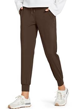 Libin Jogginghose Damen - Jogging Hose Sporthose Frauen| Sweatpants Slim Fit Freizeithose Lang| Fitness Trainingshose High Waist| Jogger Pants mit Taschen, Braun, M von Libin