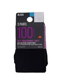 Damen Strumpfhose Schwarz 3 Paar 100 Denier Soft Touch Blickdichte Strumpfhose mit Lycra (Schwarz, 100 Denier, M) von Licensed Primark