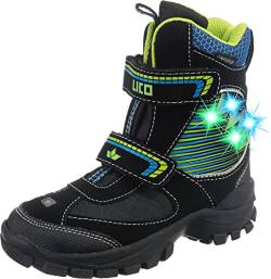 Lico Glint V Blinky Schneestiefel, schwarz/Lemon/blau, 25 EU von Lico