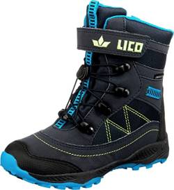 Lico Unisex Kinder Sundsvall Vs Schneestiefel, Marine Blau Lemon, 35 EU von Lico