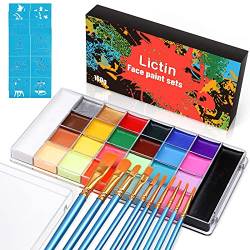 Lictin Face Bodypainting Farben Set 26 Wasserlösliche Farbe, Karnevalsschminke Kinderschminke Set Körperfarben Set,Theaterschminke Tattoo Farbe Palette von Lictin