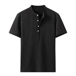 Freizeithemden Für Herren Henley Sommerhemd Kurzarm Button Down Basic T-Shirt Einfarbig Bequem Trachten T-Shirts Hemd Regular Fit Freizeithemd Arbeitshemd von Lidssacde