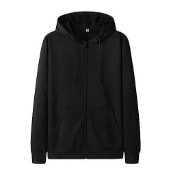 Lidssacde Herren Hoodie Männer Kapuzenpullover Pullover Mit Kapuze Und Tunnelzug Einfarbiger Basic Sweatshirt Tops Tasche Reißverschluss Kapuzenpulli ohne Innenfutter von Lidssacde