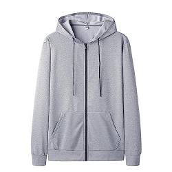 Lidssacde Herren Hoodie Männer Kapuzenpullover Pullover Mit Kapuze Und Tunnelzug Einfarbiger Basic Sweatshirt Tops Tasche Reißverschluss Kapuzenpulli ohne Innenfutter von Lidssacde