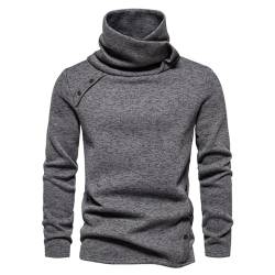 Lidssacde Herren Sweatshirt 2023 Neu Stehkragen Pullover Winter Warm Wintermode Mit Oversize Pullover-OberteilUnisex Locker Winteroberteile Lockere Warme Kapuzenjacke (Dunkelgrau, M) von Lidssacde