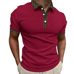 T-Shirts Für Herren Stretch Sommerhemden Basic T-Shirt Einfarbig Shirts Mit Knöpfen T Shirt Kragen Sommerhemd Regular Fit Hemd Leichte Herrenoberbekleidung Businesshemden von Lidssacde