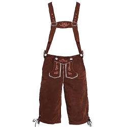 Trachten Lederhose Herren Knielang: Traditionelle Bayrische Echtes Leder für Oktoberfest - Schwarz, Bequem & Authentisch mit Einstellbaren Trägern (Kaffee, M) von Lidssacde