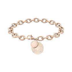 LIEBESKIND Armband mit Anhänger aus Edelstahl (Roségold), 20 cm von Liebeskind